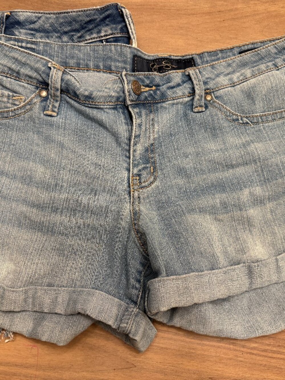 Jessica Simpson "Forever Low Rise" Cuffed Denim Shorts — Size 31